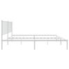 vidaXL Metal Bed Frame without Mattress with Headboard White 150x200cm