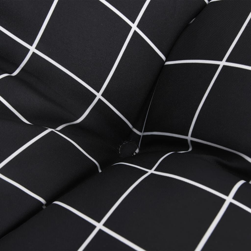 vidaXL Garden Bench Cushion Black Check Pattern 100x50x7cm Oxford Fabric