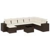 vidaXL 9 Piece Garden Sofa Set with Cushions Brown Poly Rattan
