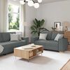vidaXL Sofa 3 pcs Dark Grey 220 x 80 x 84 cm Fabric