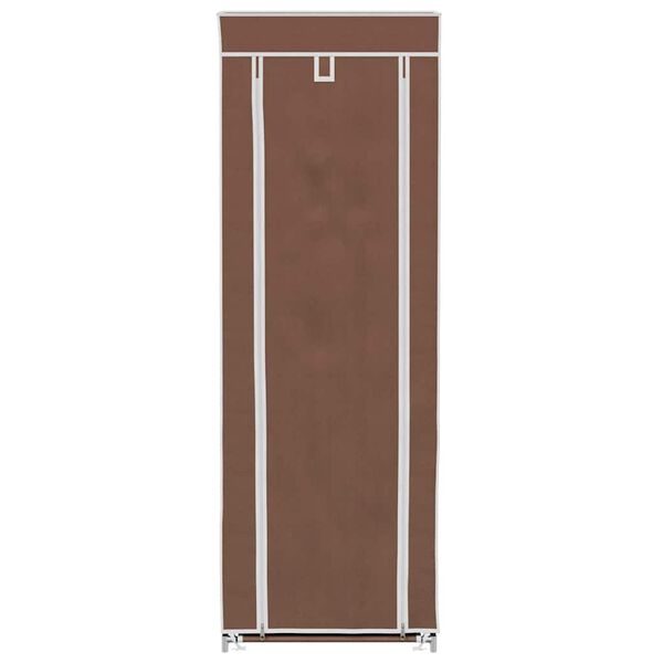 Fabric Shoe Cabinet with Cover 162 x 57 x 29 cm Brown
