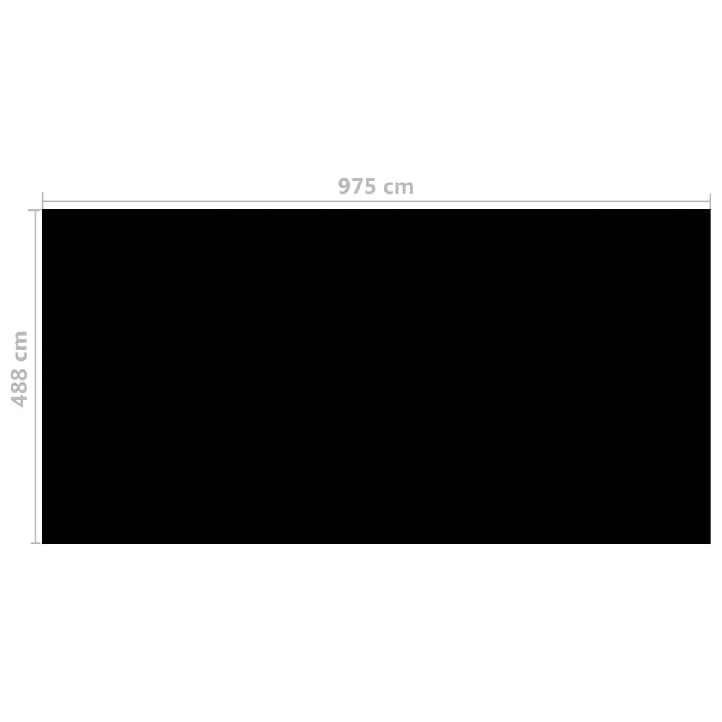 vidaXL Pool Cover Black 975x488 cm PE