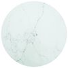 vidaXL Table Top White &Oslash;80x1 cm Tempered Glass with Marble Design