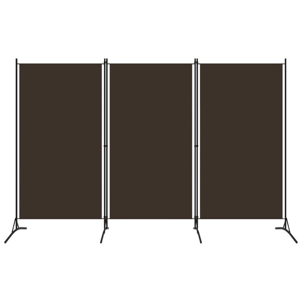 vidaXL 3-Panel Room Divider Brown 260x180 cm