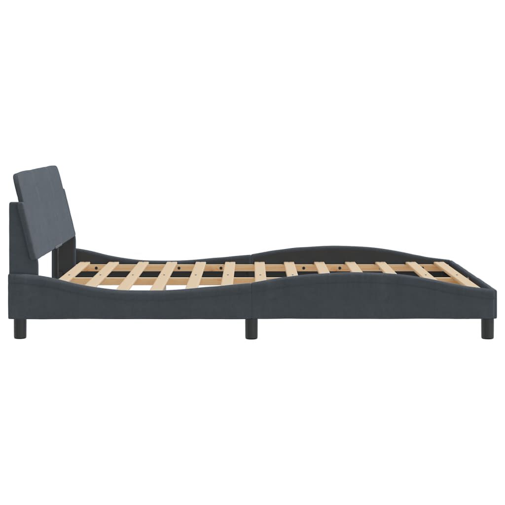 vidaXL Bed Frame without Mattress Dark Grey 137x187 cm Double Velvet