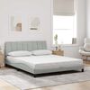 vidaXL Bed Frame without Mattress "Hanko" Light Grey 152x203 cm Queen Velvet