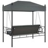 vidaXL Garden Swing Bench with Canopy Dark Grey&nbsp;Steel
