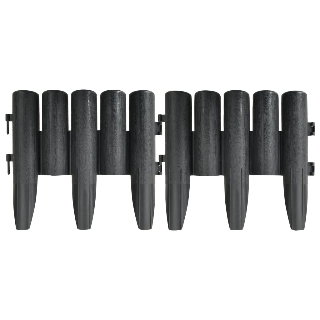 vidaXL Lawn Edgings 36 pcs Anthracite 990 cm Polypropylene
