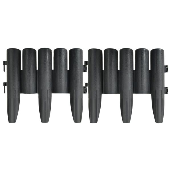 vidaXL Lawn Edgings 36 pcs Anthracite 990 cm Polypropylene