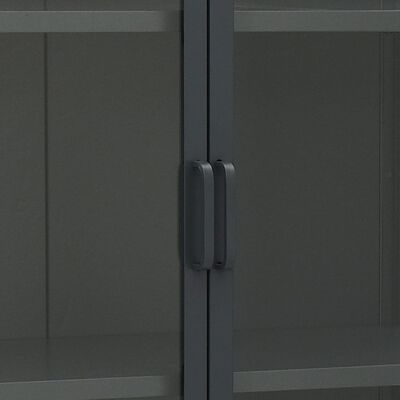 vidaXL Highboard Anthracite 80x35x135 cm Steel and Tempered Glass