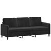 vidaXL 3-Seater Sofa Black 180 cm Velvet