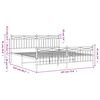vidaXL Metal Bed Frame without Mattress with Footboard Black 183x213cm