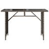 vidaXL Garden Table with Glass Top Grey 110x68x70 cm Poly Rattan