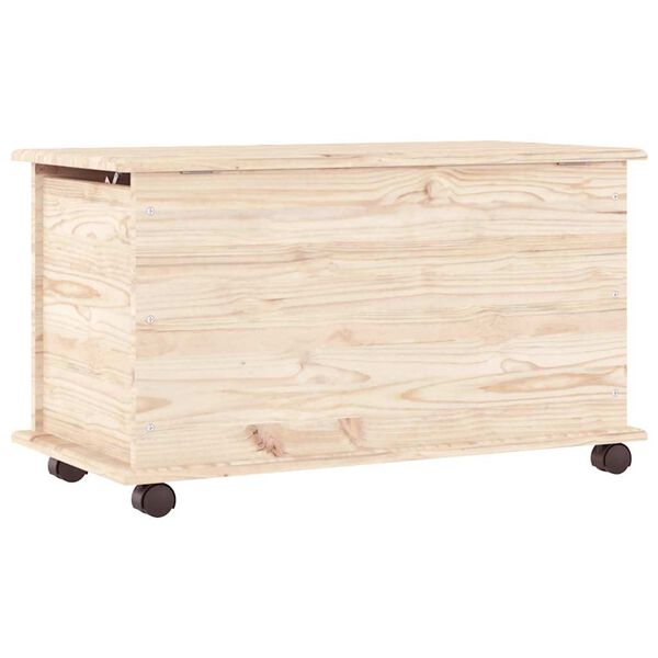 vidaXL Storage Chest with Wheels ALTA 73x39.5x43 cm Solid Wood Pine