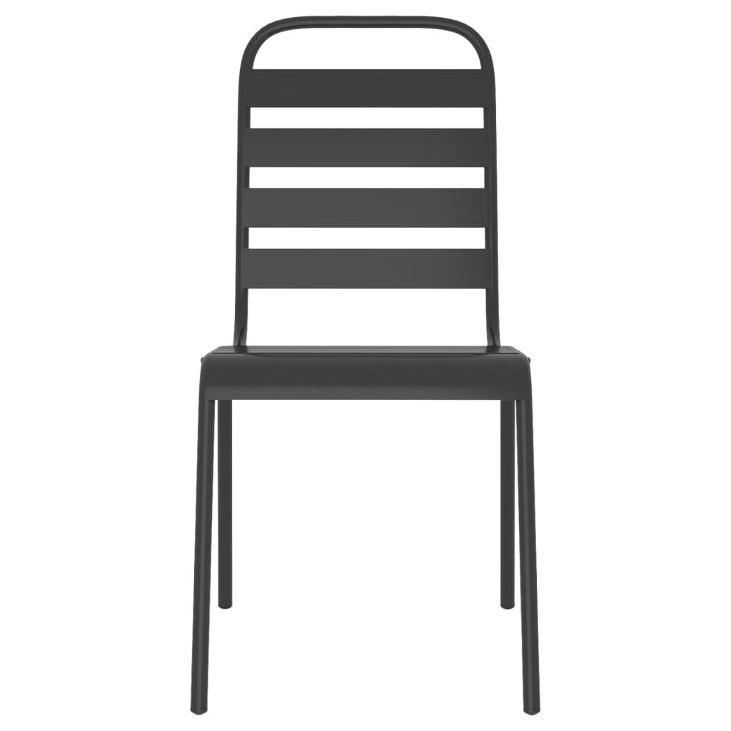 vidaXL 9 Piece Garden Dining Set Anthracite Steel