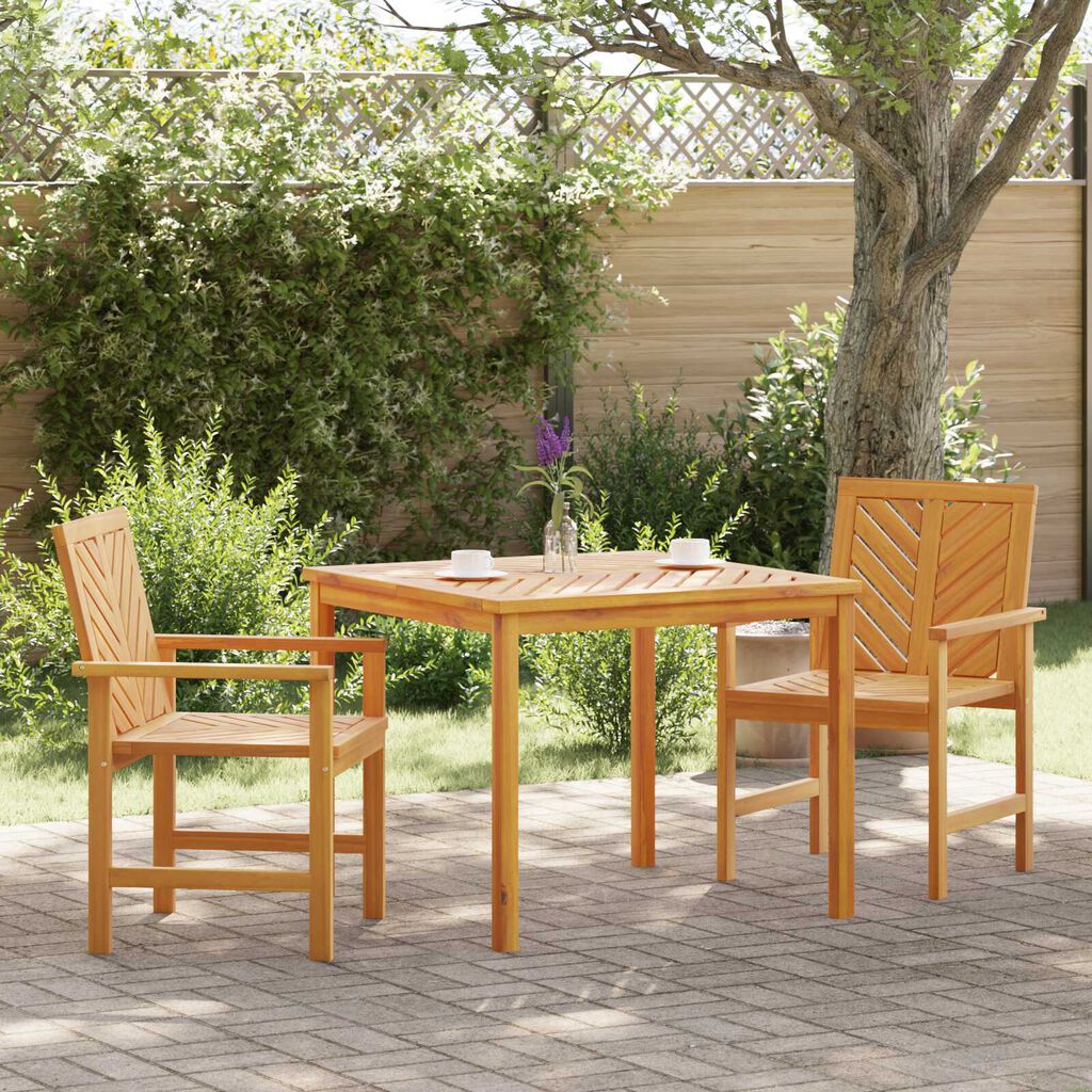 vidaXL Garden Dining Set 3 pcs Brown 90 x 90 x 74 cm Solid acacia wood