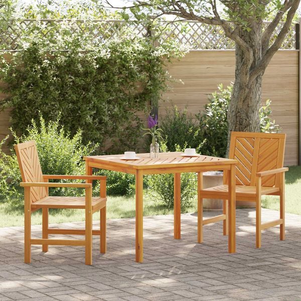 vidaXL Garden Dining Set 3 pcs Brown 90 x 90 x 74 cm Solid acacia wood
