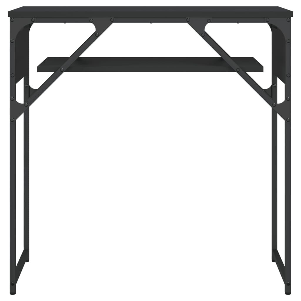 vidaXL Console Table with Shelf Black 75x30x75cm Engineered Wood