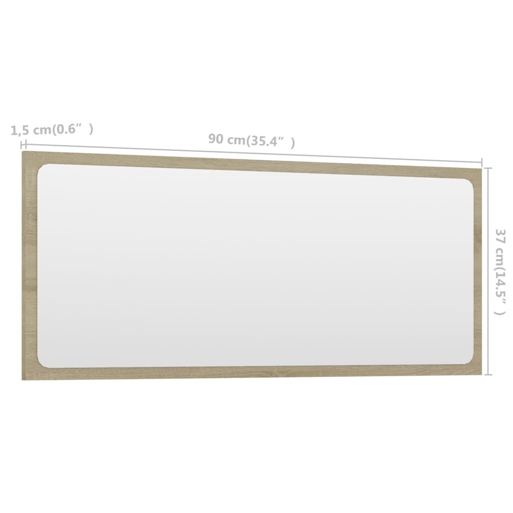 vidaXL Bathroom Mirror Sonoma Oak 90x1.5x37 cm Engineered Wood