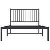 vidaXL Metal Bed Frame without Mattress with Headboard Black 100x190cm