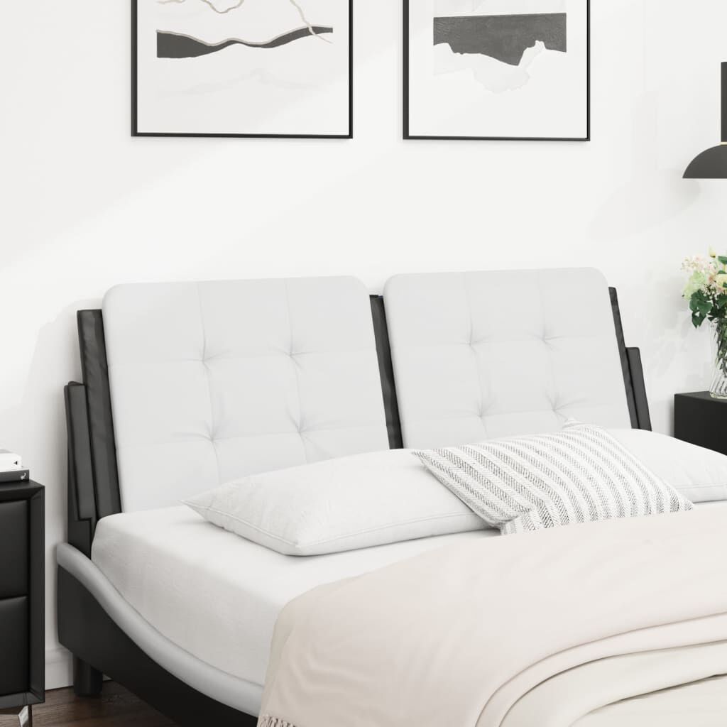 vidaXL Headboard Cushion "Zadar" Black and White 137 cm Double Faux Leather