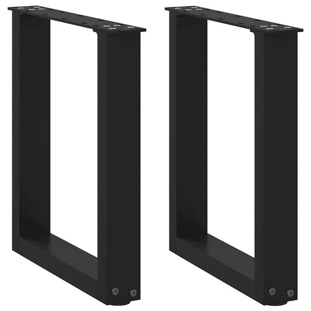 vidaXL Coffee Table Legs U-Shaped 2 pcs Black 28x(42-43) cm Steel