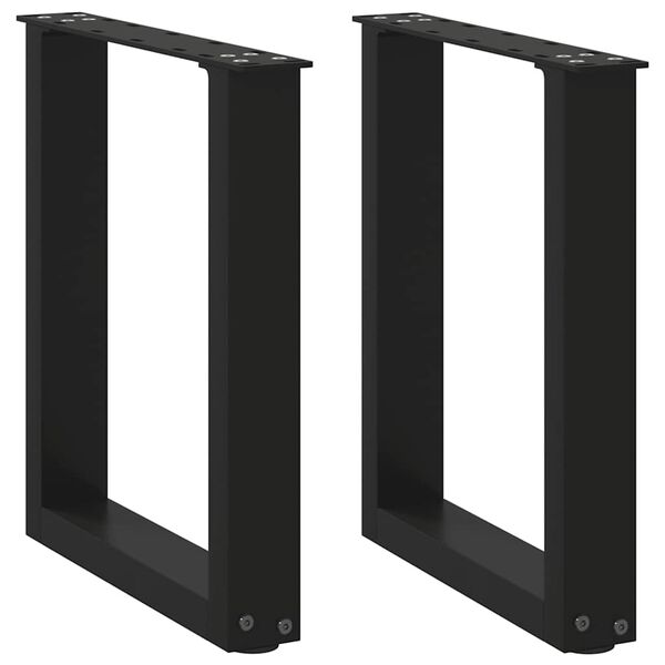 vidaXL Coffee Table Legs U-Shaped 2 pcs Black 28x(42-43) cm Steel