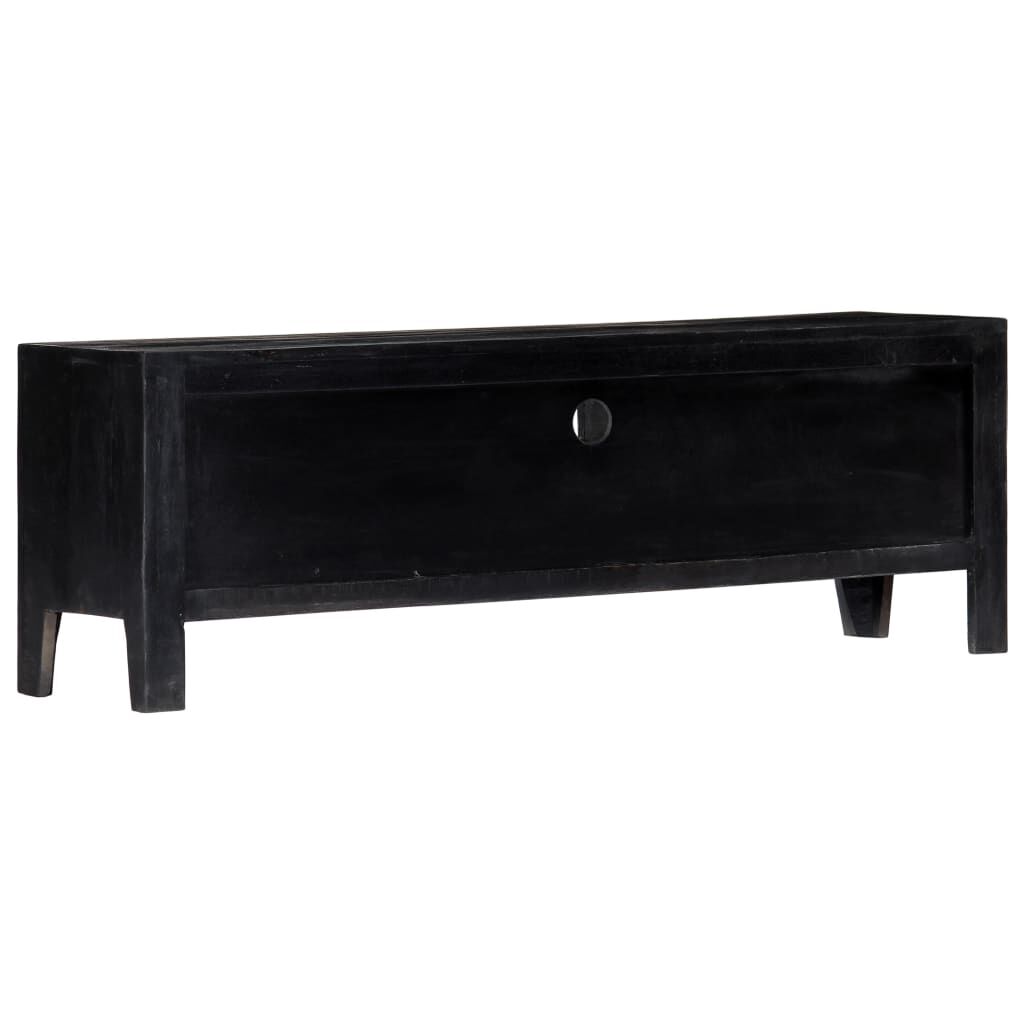 vidaXL TV Cabinet Black 118x30x40 cm Solid Mango Wood