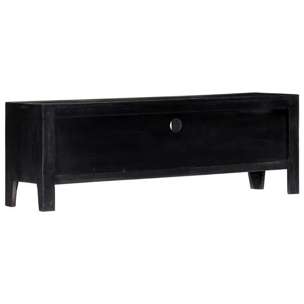 vidaXL TV Cabinet Black 118x30x40 cm Solid Mango Wood