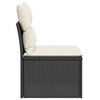 vidaXL Garden Chair Armless with Cushions Black Poly Rattan