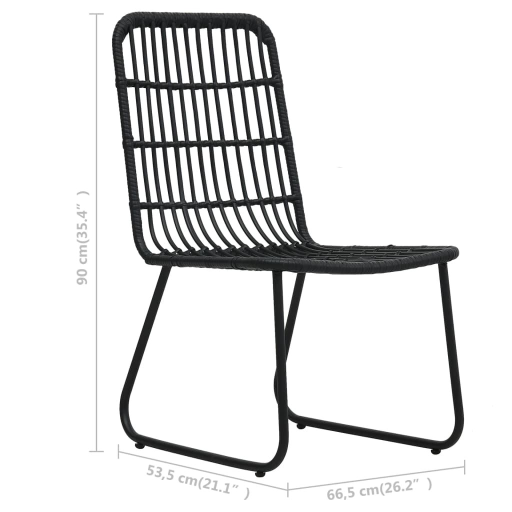 vidaXL 3 Piece Outdoor Dining Set Poly Rattan and Glass