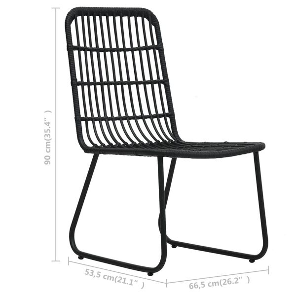 vidaXL 3 Piece Outdoor Dining Set Poly Rattan and Glass