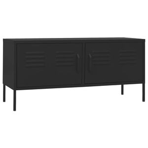 vidaXL TV Cabinet Black 105x35x50 cm Steel