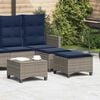 vidaXL Garden Stools with Cushions 2 pcs Grey 55x55x36 cm Poly Rattan