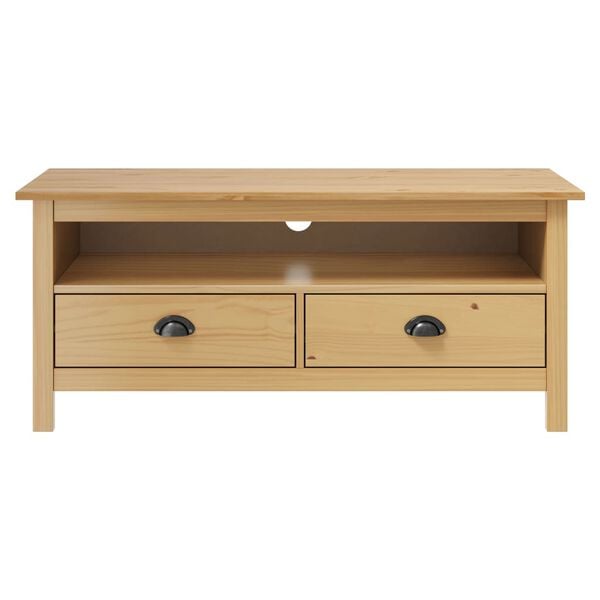 vidaXL TV Cabinet Hill Honey Brown 110x40x47 cm Solid Pine Wood