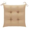 vidaXL Garden Chairs 2 pcs with Beige Cushions Solid Teak Wood