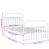vidaXL Metal Bed Frame without Mattress with Footboard Black 100x200cm