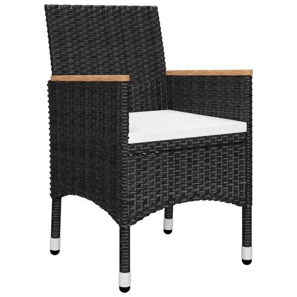 vidaXL 9 Piece Garden Dining Set Black