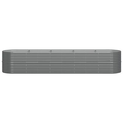 vidaXL Garden Raised Bed Powder-coated Steel 368x80x68 cm Grey