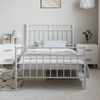 vidaXL Metal Bed Frame without Mattress with Footboard White 100x200cm