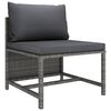 vidaXL 2 Piece Garden Sofa Set with Cushions Grey Poly Rattan