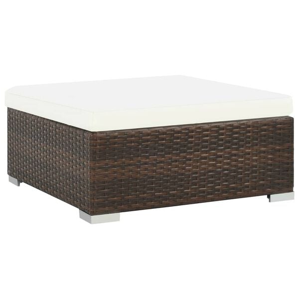 vidaXL 6 Piece Garden Lounge Set with Cushions Poly Rattan Brown