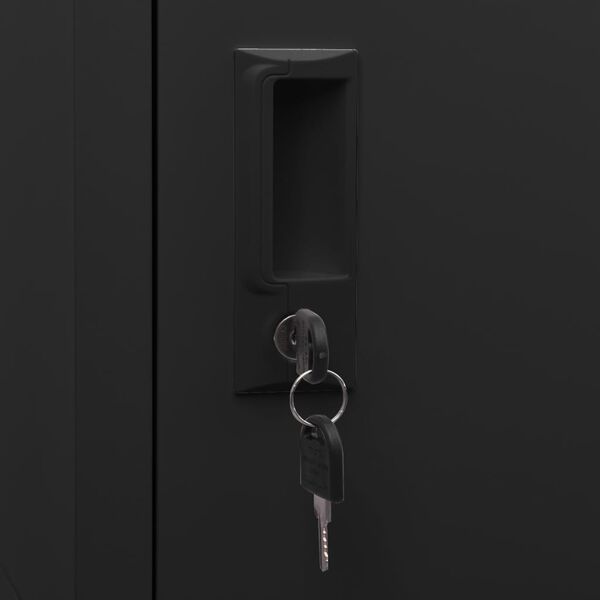 vidaXL Locker Cabinet Black 38x40x180 cm Steel