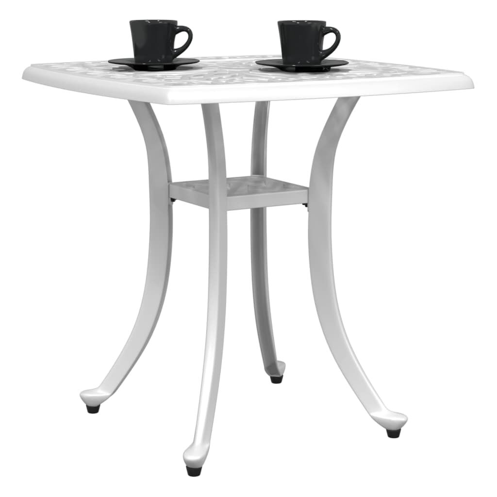 vidaXL Garden Table White 53x53x53 cm Cast Aluminium