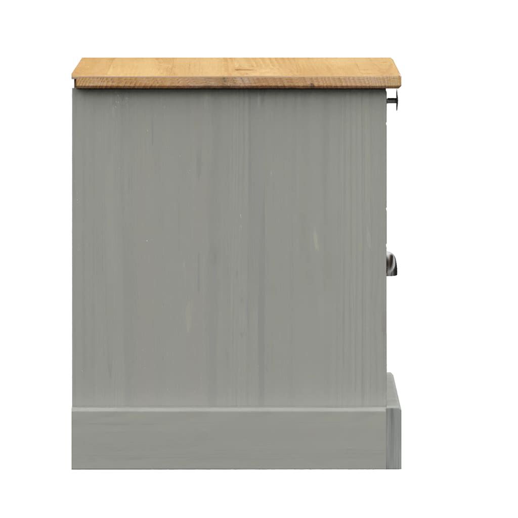 vidaXL Bedside Cabinet VIGO Grey 42x35x42 cm Solid Wood Pine