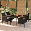 vidaXL 5 Piece Garden Dining Set with Cushions Black