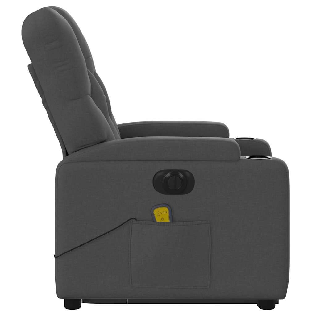 vidaXL Electric Stand up Massage Recliner Chair Dark Grey Fabric