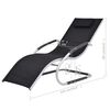 vidaXL Sun Lounger with Pillow Aluminium and Textilene Black