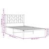 vidaXL Metal Bed Frame without Mattress with Headboard White 100x200cm