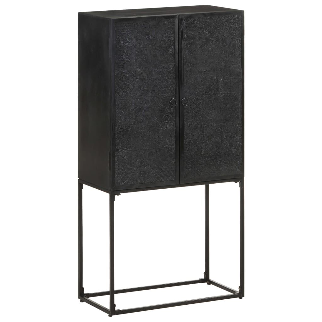 vidaXL Sideboard Black 60x30x120 cm Solid Acacia and Mango Wood